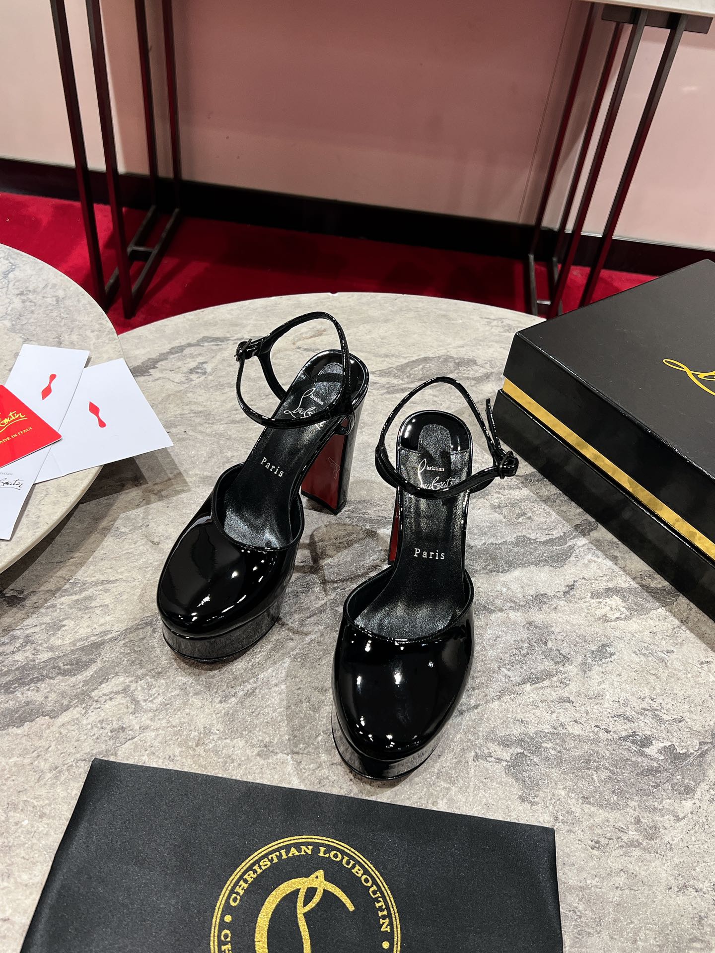 Christian Louboutin Movida Sabina Platform 130mm Pumps Patent Leather 825359