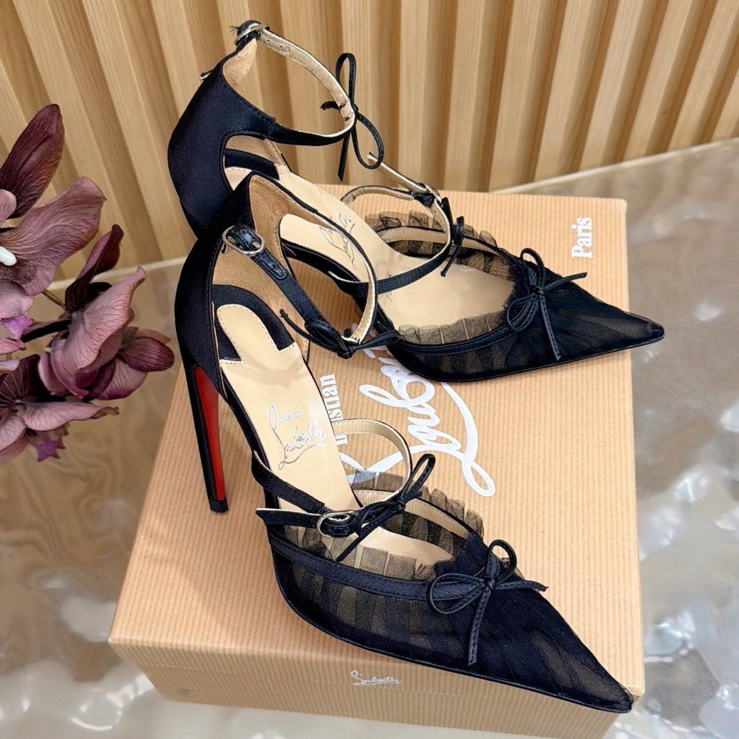 Christian Louboutin 2026 Travalata 85MM Tutulle Pumps Mesh Satin 698234