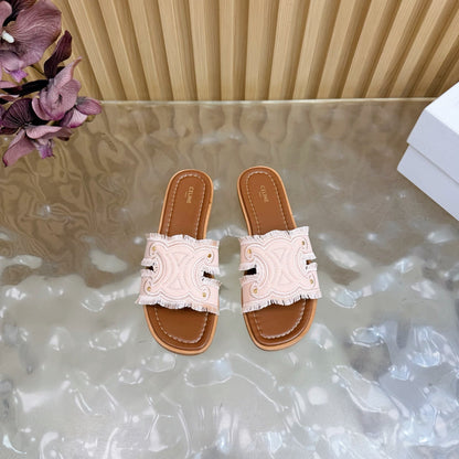 Celine 26 Marina Mules Canvas Leather 749449