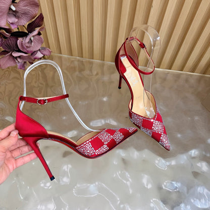 Christian Louboutin 2026 Slingback Pumps 100mm Silk Rhinestone 775986