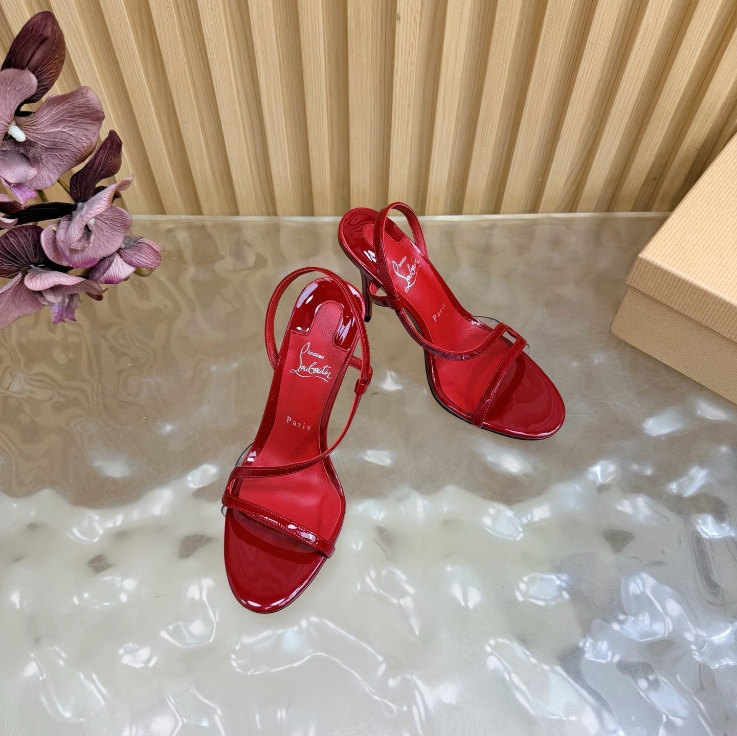 Christian Louboutin 2026 Rosa Z Slingback Sandals 100mm Patent Leather 776004