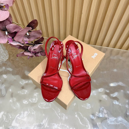 Christian Louboutin 2026 Rosa Z Slingback Sandals 100mm Patent Leather 776004