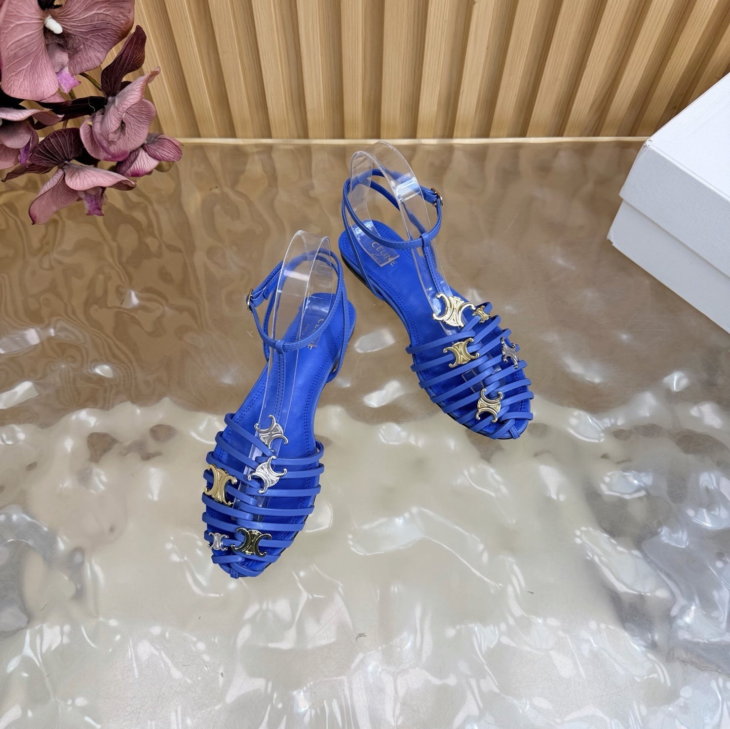 Celine 2026 Arc de Triomphe Cage Flat Sandal Calfskin 228208