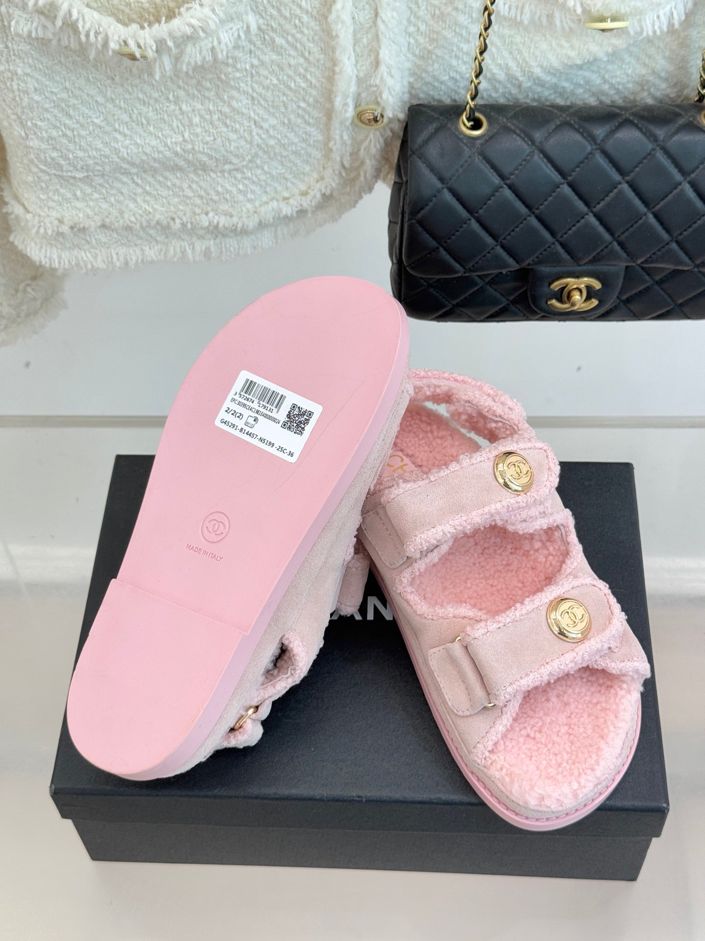 CC 26 Dad Sandal Pink Velvet Wool Velvet Wool 609761