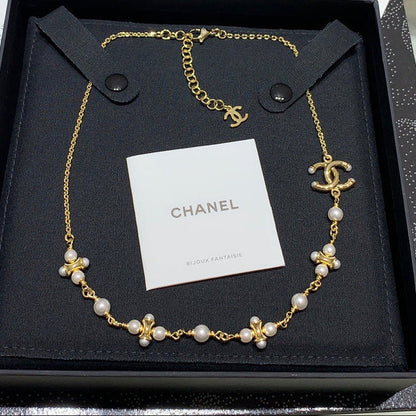 Chanel 2026 Gold Double C Pearl Necklace