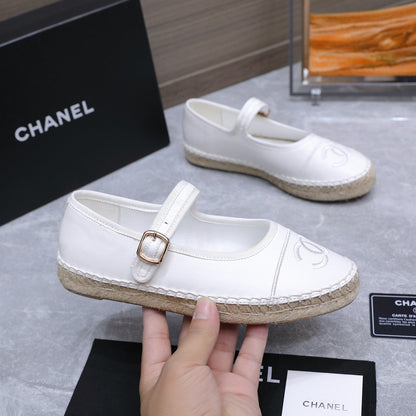 Chanel 2026 Mary Jane Shoes White Sheepskin 758383