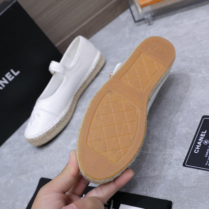 Chanel 2026 Mary Jane Shoes White Sheepskin 758383