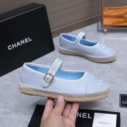 Chanel 2026 Mary Jane Shoes Blue Sheepskin 758385