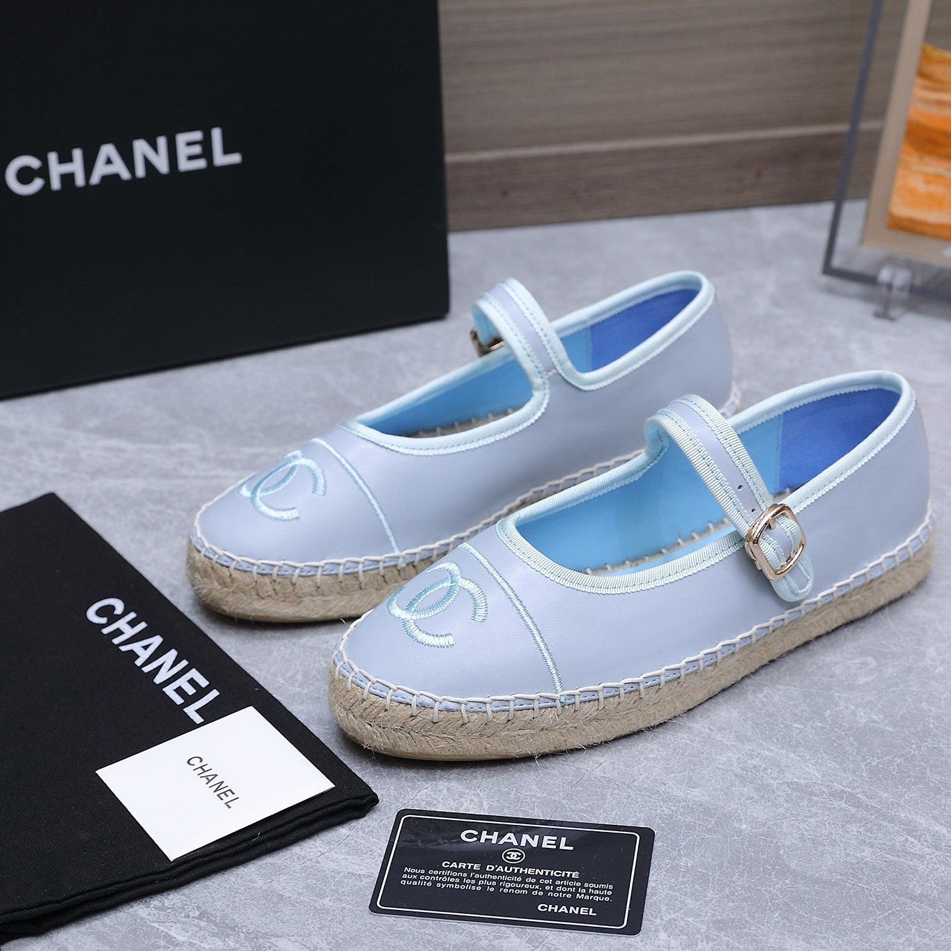 Chanel 2026 Mary Jane Shoes Blue Sheepskin 758385