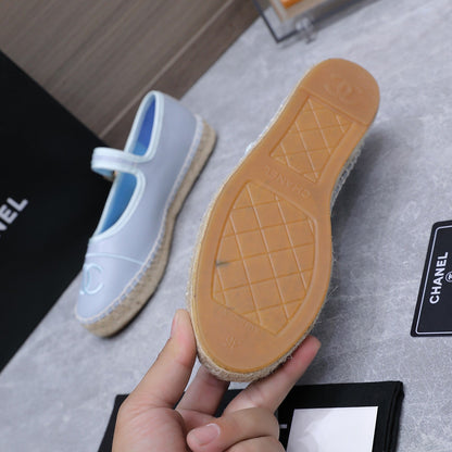 Chanel 2026 Mary Jane Shoes Blue Sheepskin 758385