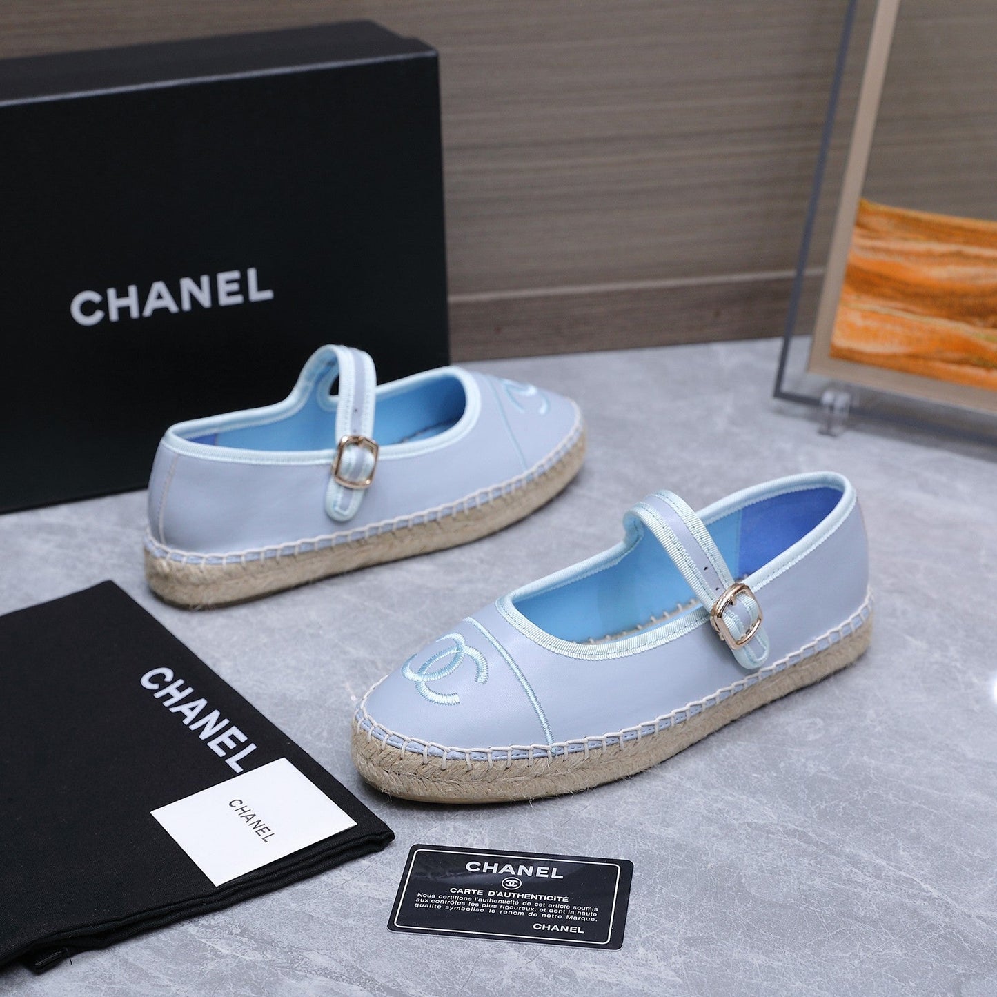 Chanel 2026 Mary Jane Shoes Blue Sheepskin 758385
