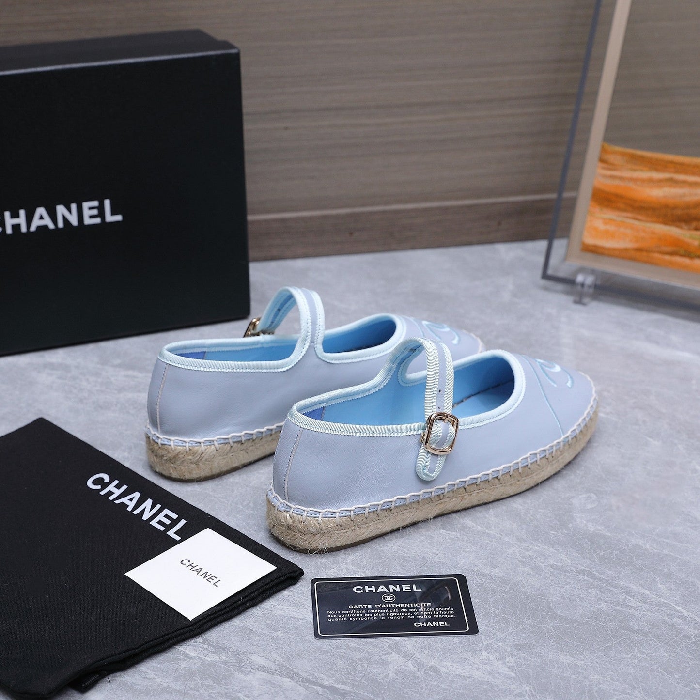 Chanel 2026 Mary Jane Shoes Blue Sheepskin 758385