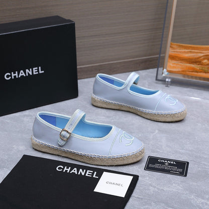 Chanel 2026 Mary Jane Shoes Blue Sheepskin 758385