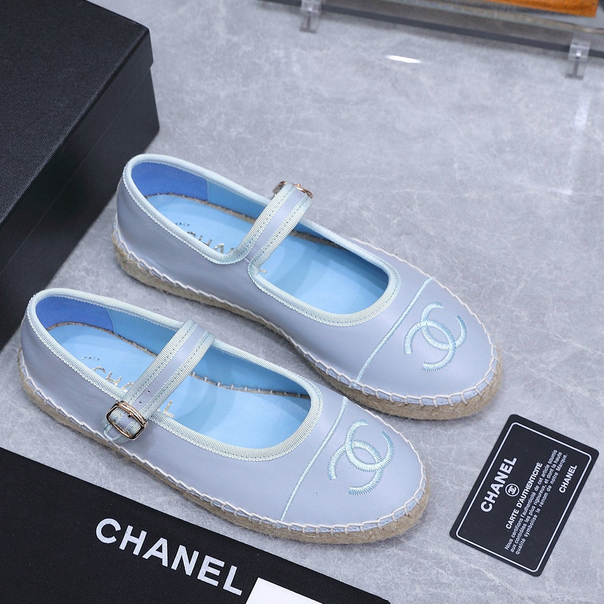 Chanel 2026 Mary Jane Shoes Blue Sheepskin 758385
