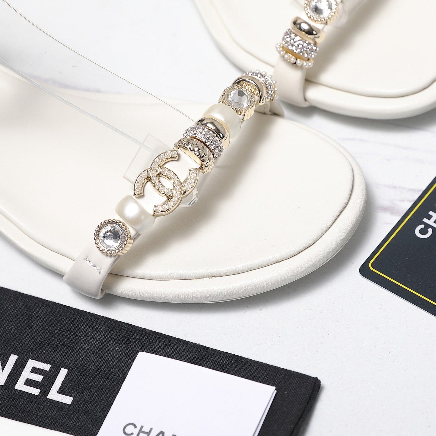Chanel 2026 Sandals 25mm White Cowhide 758394