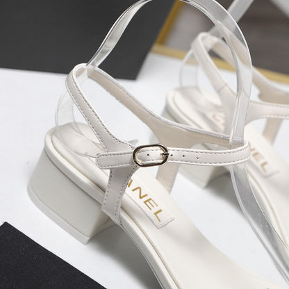 Chanel 2026 Sandals 25mm White Cowhide 758394