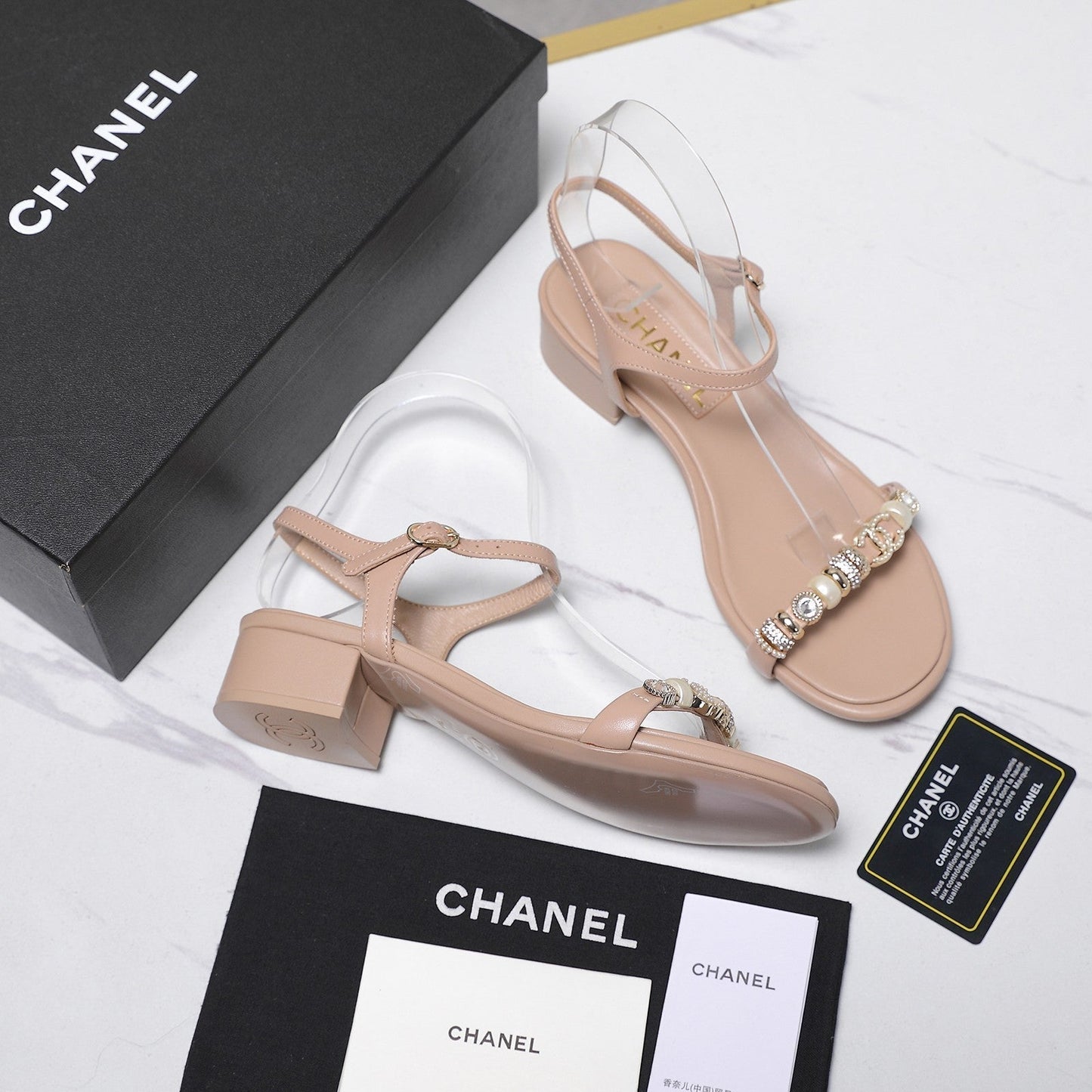 Chanel 2026 Sandals 25mm Nude Cowhide 758395