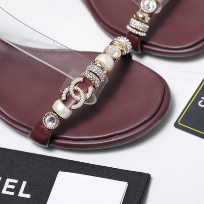 Chanel 2026 Sandals 25mm Red Cowhide 758396