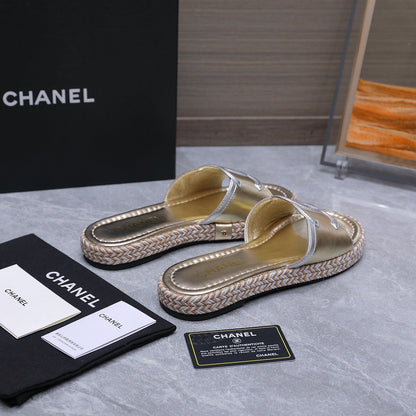 Chanel 2026 Slippers Gold Sheepskin 758399