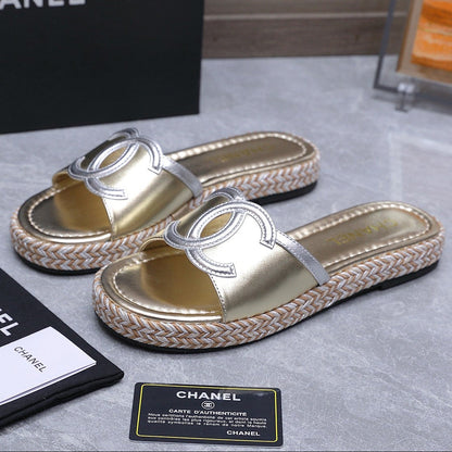 Chanel 2026 Slippers Gold Sheepskin 758399
