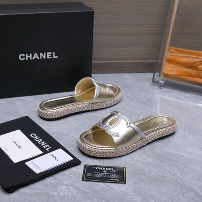 Chanel 2026 Slippers Gold Sheepskin 758399
