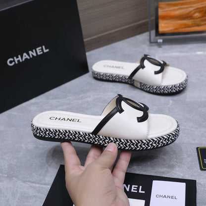 Chanel 2026 Slippers White Sheepskin 758400