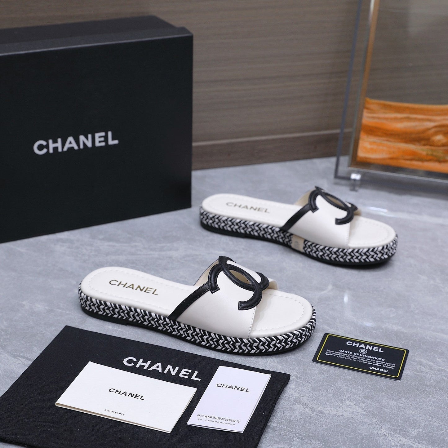 Chanel 2026 Slippers White Sheepskin 758400