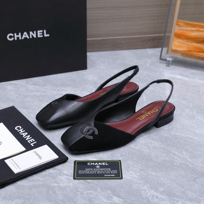 Chanel 2026 Slingback Black  Suede Leather 758406