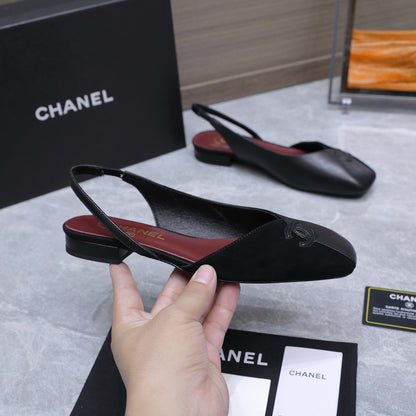 Chanel 2026 Slingback Black  Suede Leather 758406