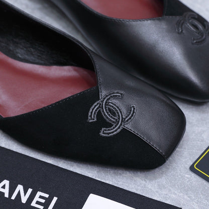 Chanel 2026 Slingback Black  Suede Leather 758406