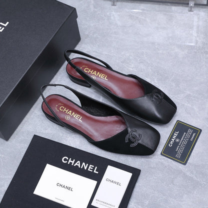 Chanel 2026 Slingback Black  Suede Leather 758406