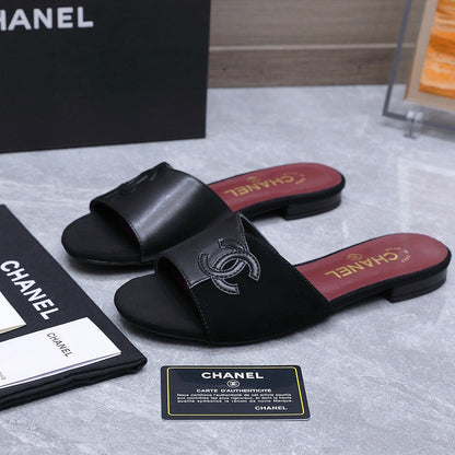 Chanel 2026 Sandals Black Suede Leather 758414