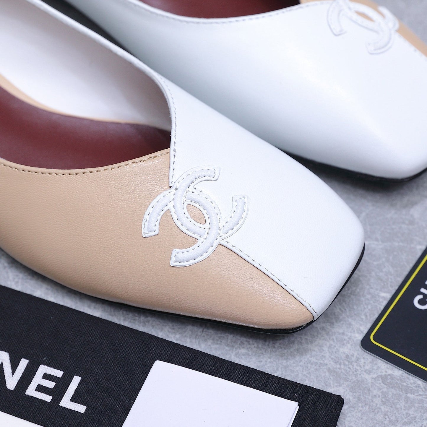 Chanel 2026 Ballet Flats Beige White Suede Sheepskin 758419