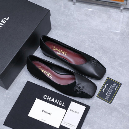 Chanel 2026 Ballet Flats Black Suede Sheepskin 758422