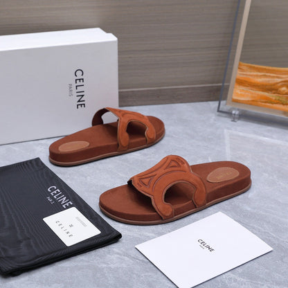 Celine 26 Platform Sandals 25mm Suede Leather 759478