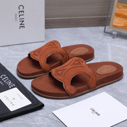 Celine 26 Platform Sandals 25mm Suede Leather 759478