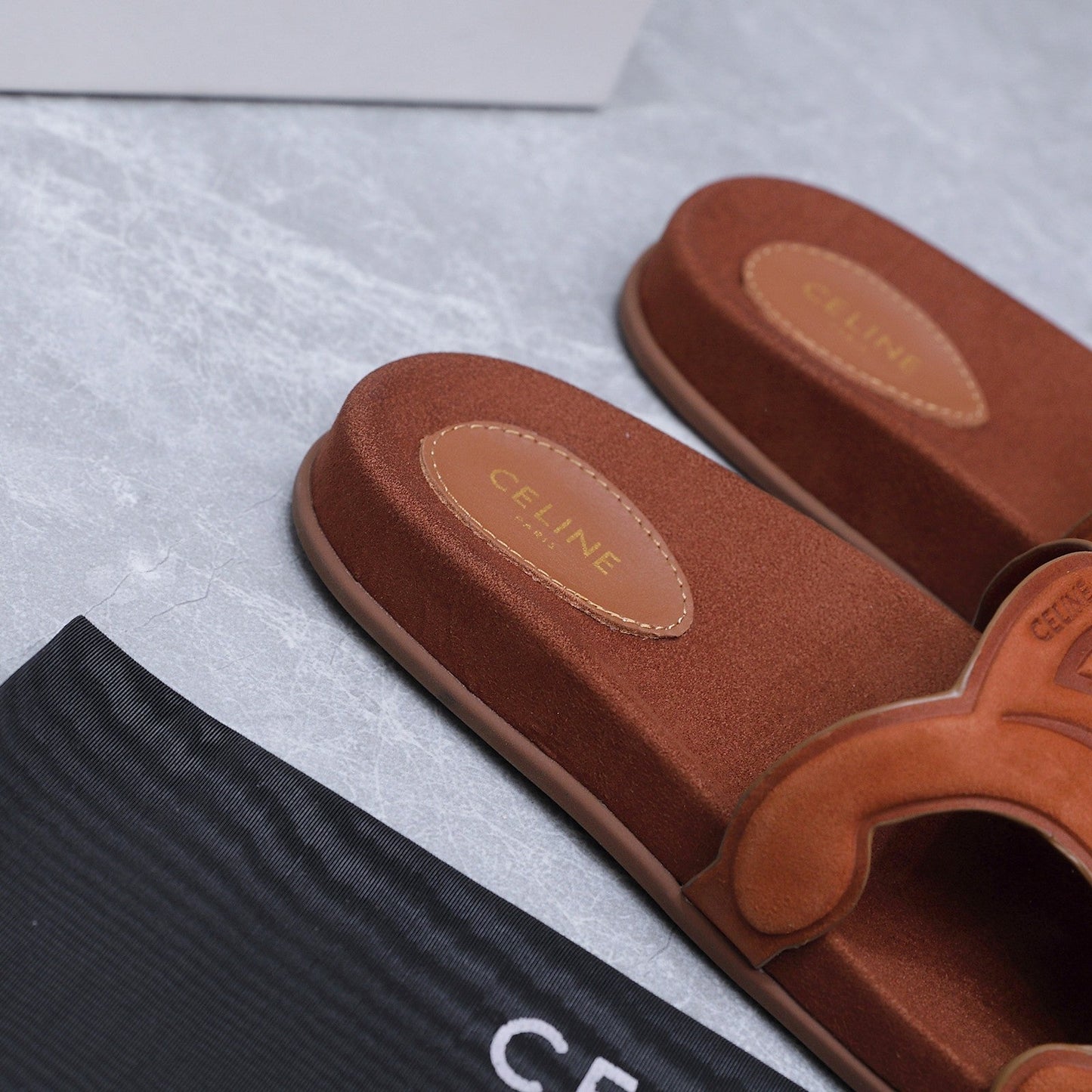 Celine 26 Platform Sandals 25mm Suede Leather 759478