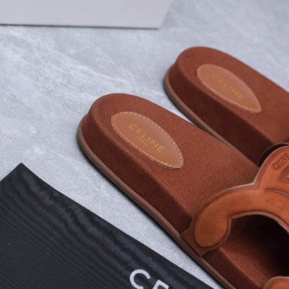 Celine 26 Platform Sandals 25mm Suede Leather 759478