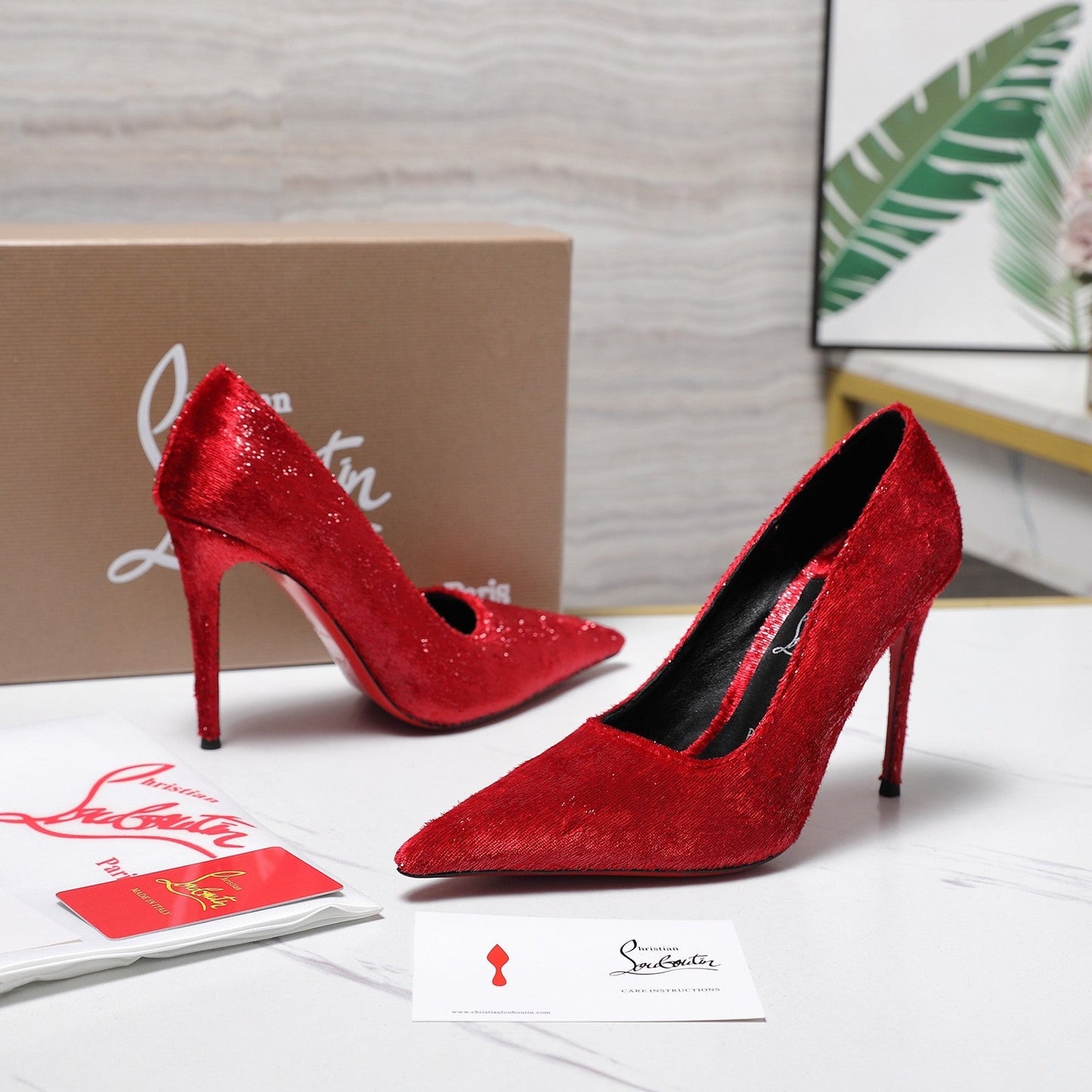 CL Kate 100mm Pump Velvet Fabric 863992