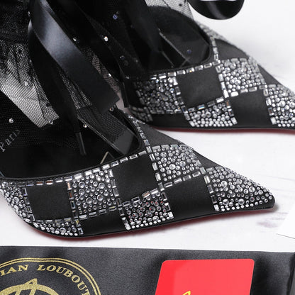 CL 2026 Doria Offenbee 105mm Pump Strass Tulle Leather 864004