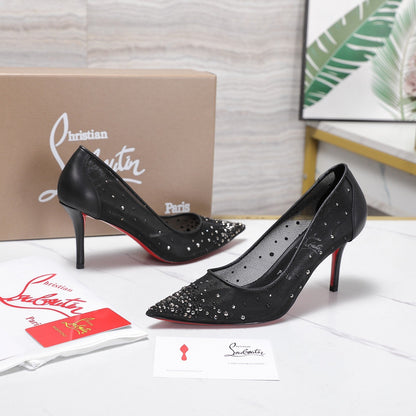 Christian Louboutin Miss Z Degrastrass Perla Pump Mesh Leather 863859