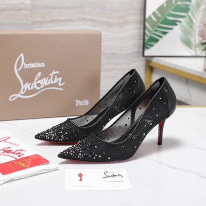 Christian Louboutin Miss Z Degrastrass Perla Pump Mesh Leather 863859