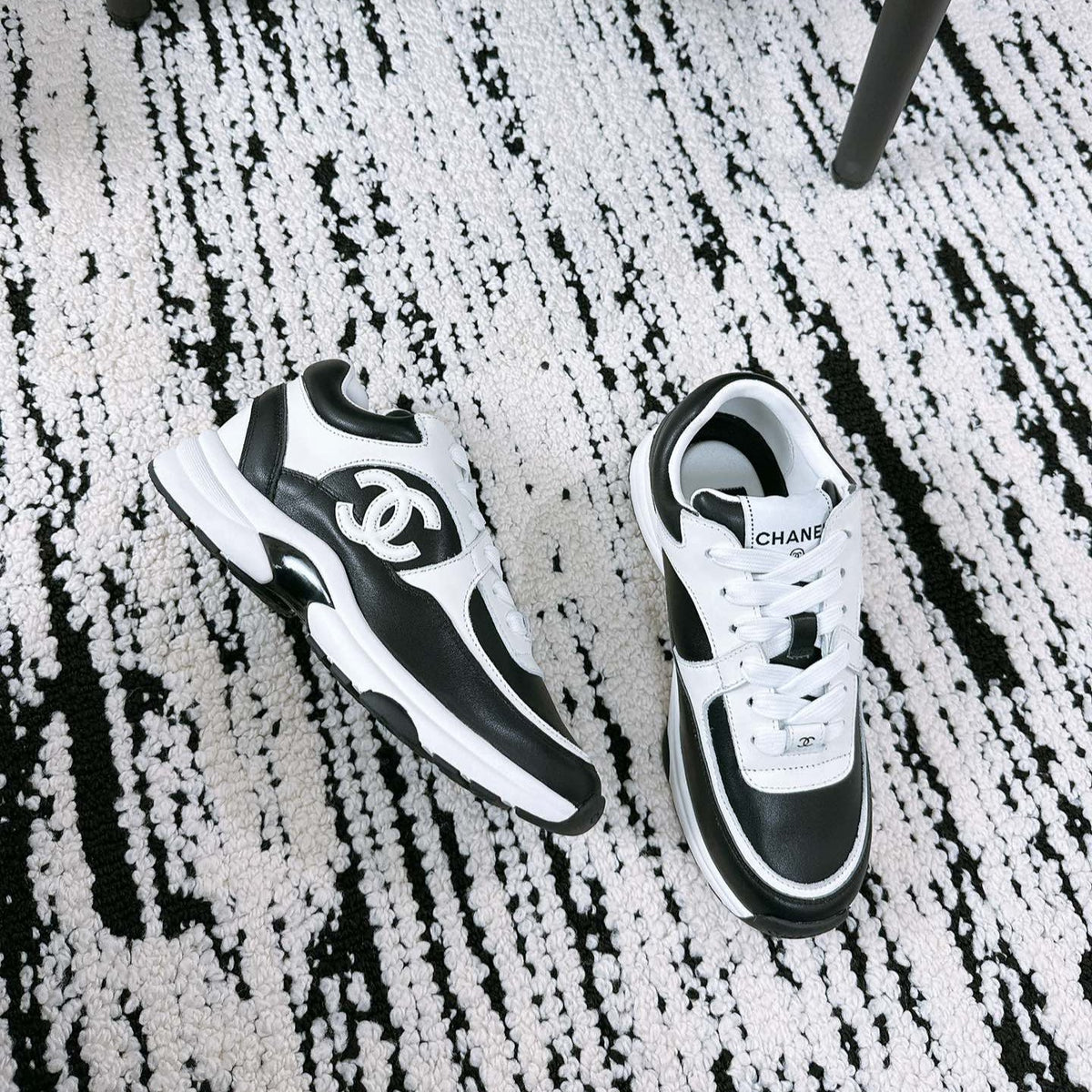 CC Sneaker 35mm In Black Mix White Soft Cowhide 144704