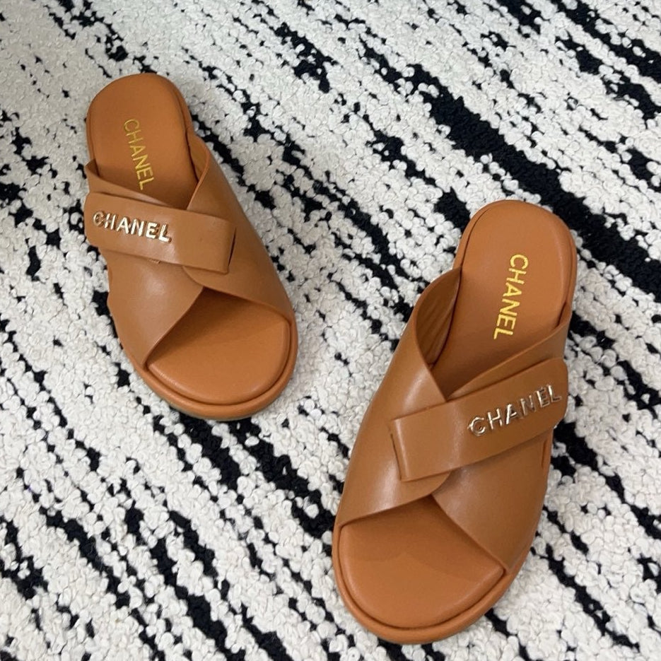 Chanel 2026 Cross-Strap Sandals Sheepskin Leather 778279