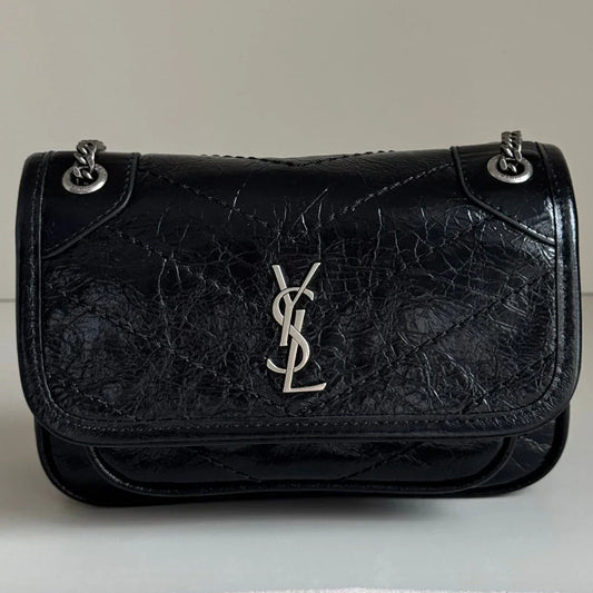 YSL 2026 Saint Laurent Niki Baby Bag 18cm Black Calfskin