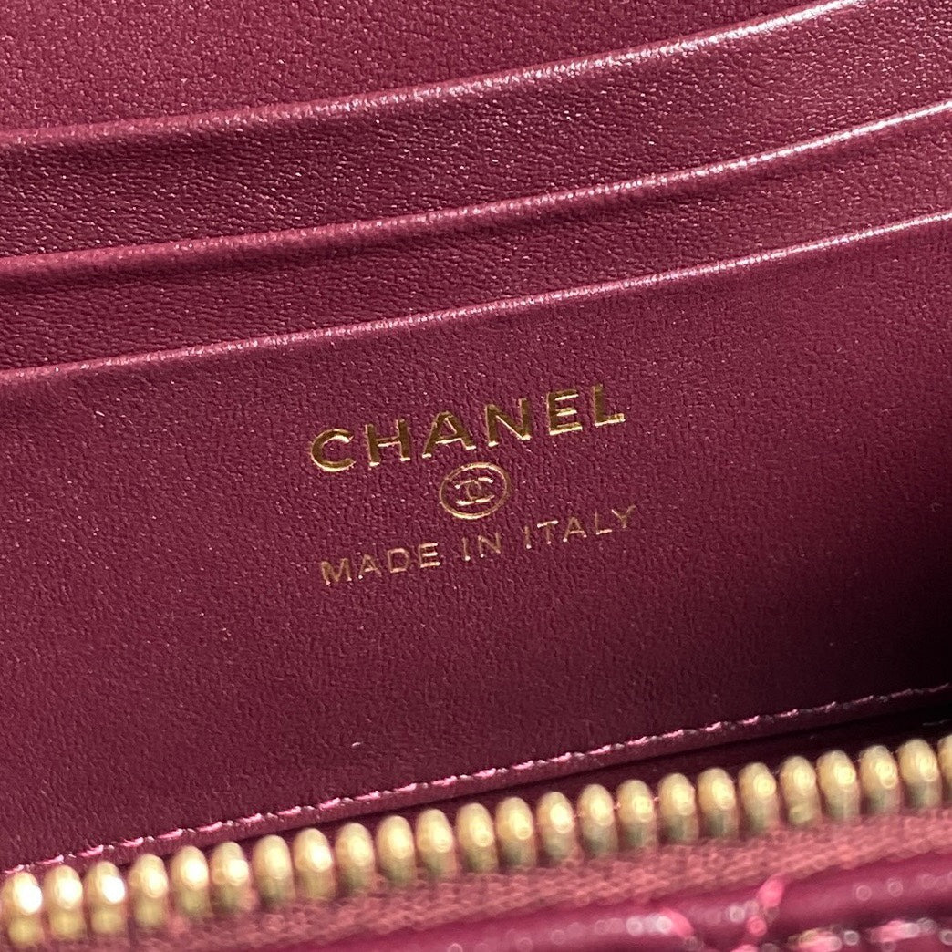 CC 24B Vanity Case 17cm Burgundy Calfskin 286210