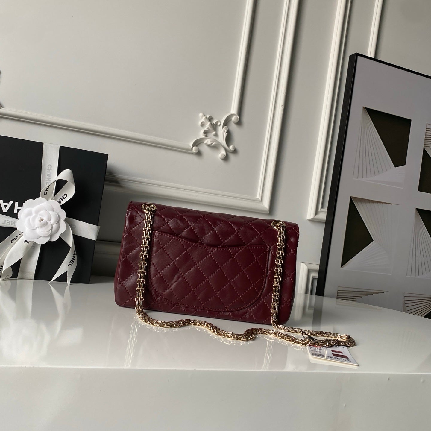 Chanel 2026 2.55 Bag 24cm Burgundy Calfskin 367736