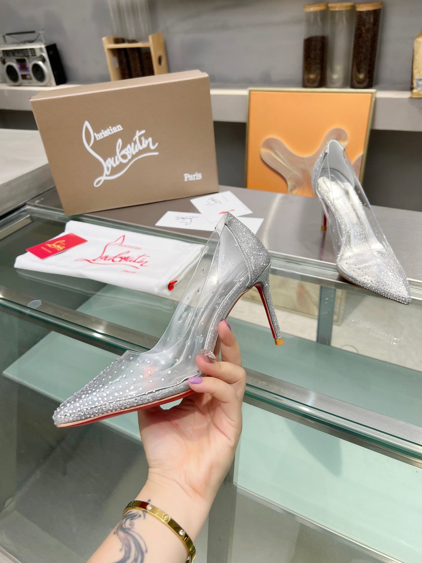 Christian Louboutin Degrastrass PVC 100mm Pump 833134