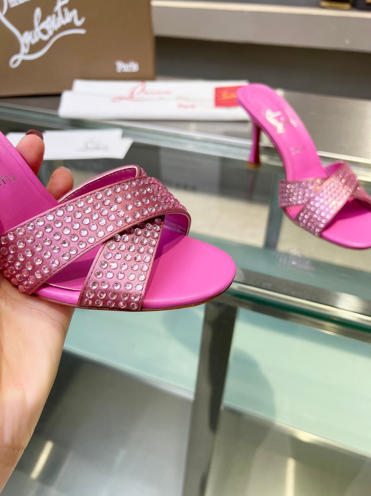 Christian Louboutin Mariza Is Back Strass 75mm Sandal 833140