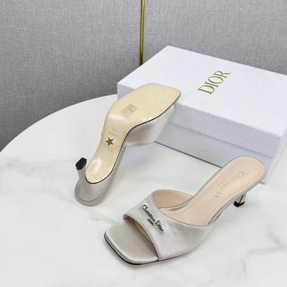 CD 26 High Heel Mule 75 Light Gray Suede 620360